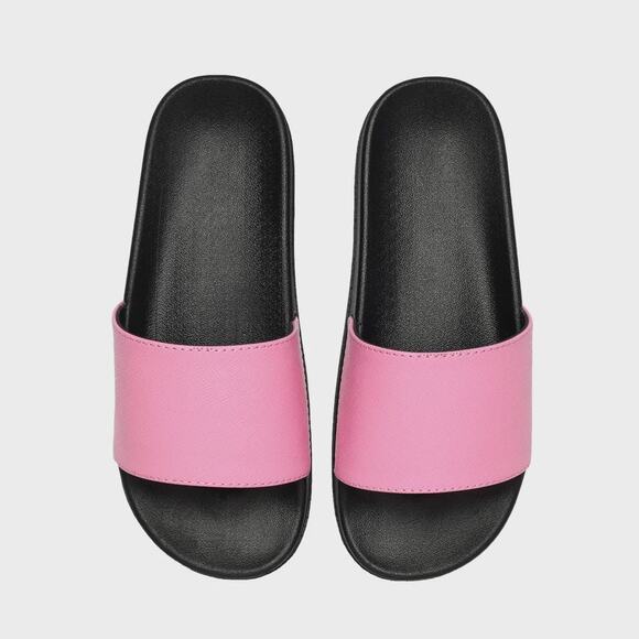 Minimalist Vegan Saffiano Leather Comfort Slides | Japanese Streetwear Sandals main image 6